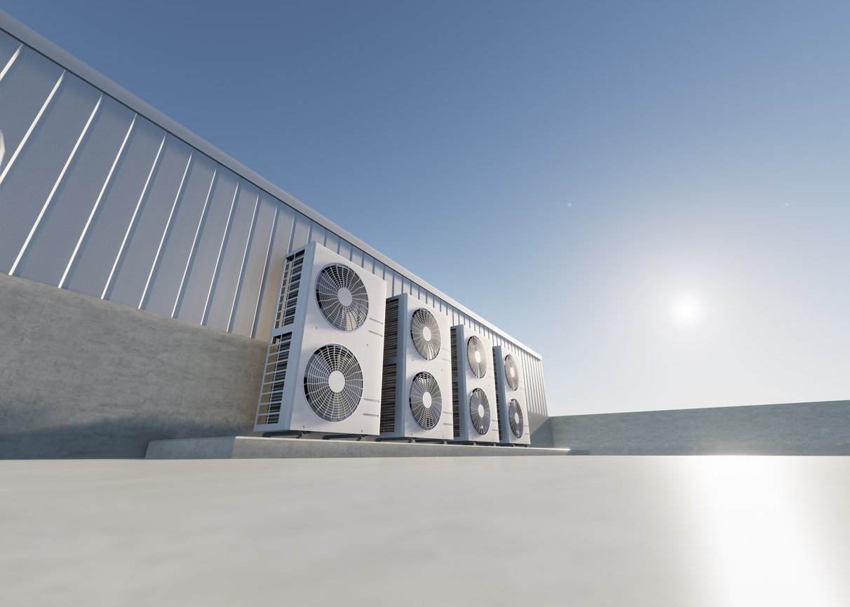 large heat pump unit outdoors